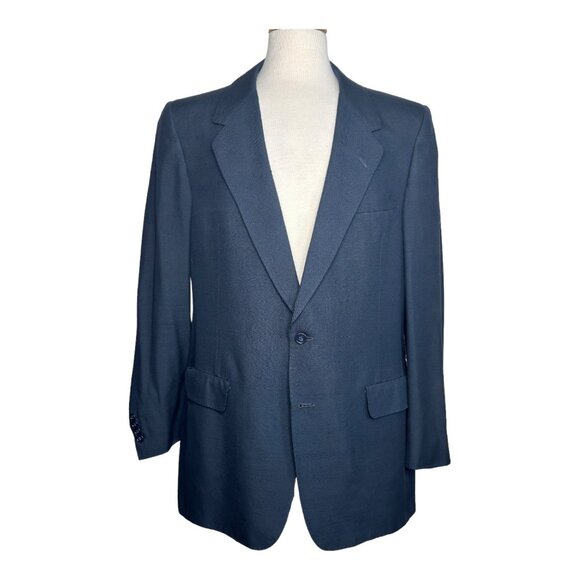 Christian Dior Other - Christian Dior Vintage Men's Blazer Single Breast 100% Silk Navy Blue 44" Chest
